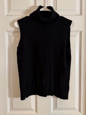 Cable & Gauge Black Sleeveless Cowl Neck Sweater